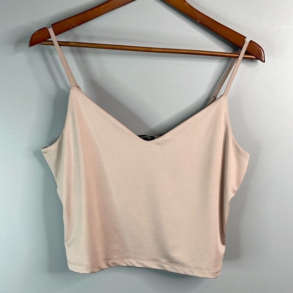 Dynamite Sienna Cami Crop Top Sphinx Nude Double Layer Silky Spaghetti Straps L - Picture 11 of 11